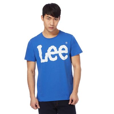 Blue 'Lee' logo print t-shirt